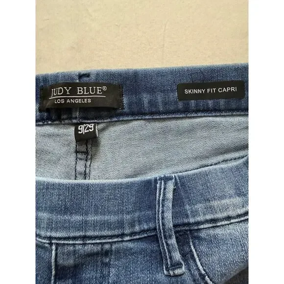 Womens Judy Blue Skinny Fit Capri Jeans Size 9/29 Stretch Denim - Picture 4 of 6
